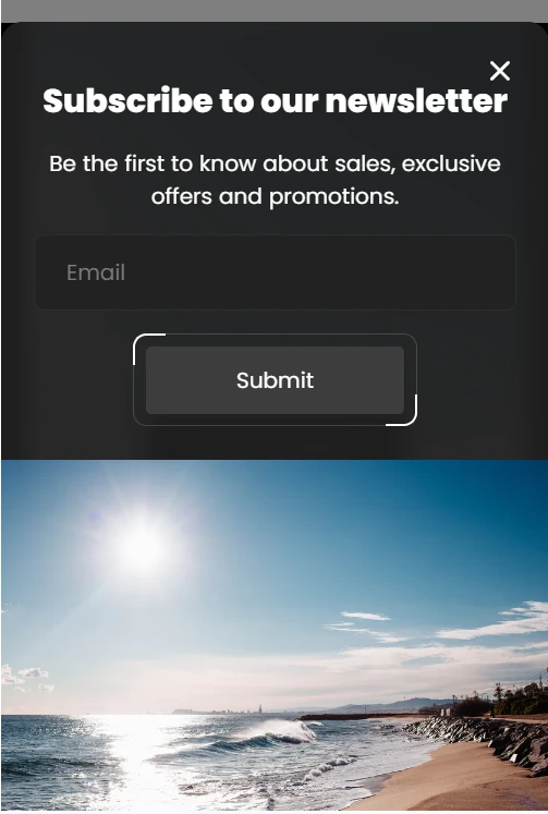 Newsletter popup mobile