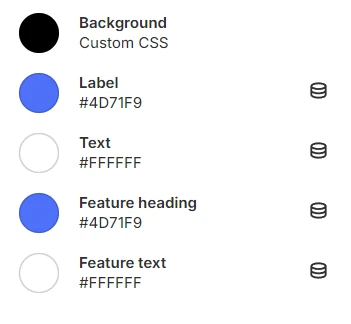 text with features colors
