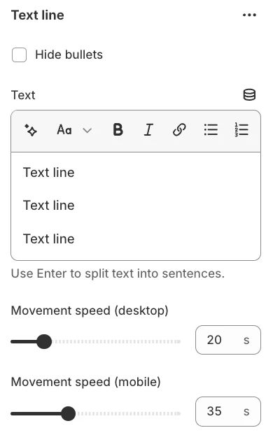text line general