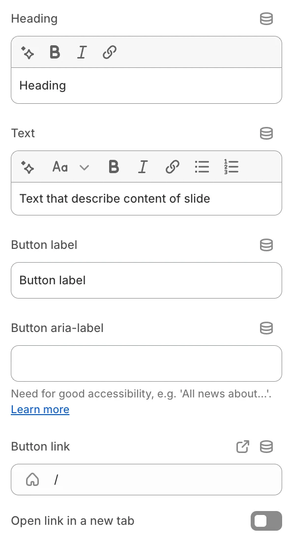text setting