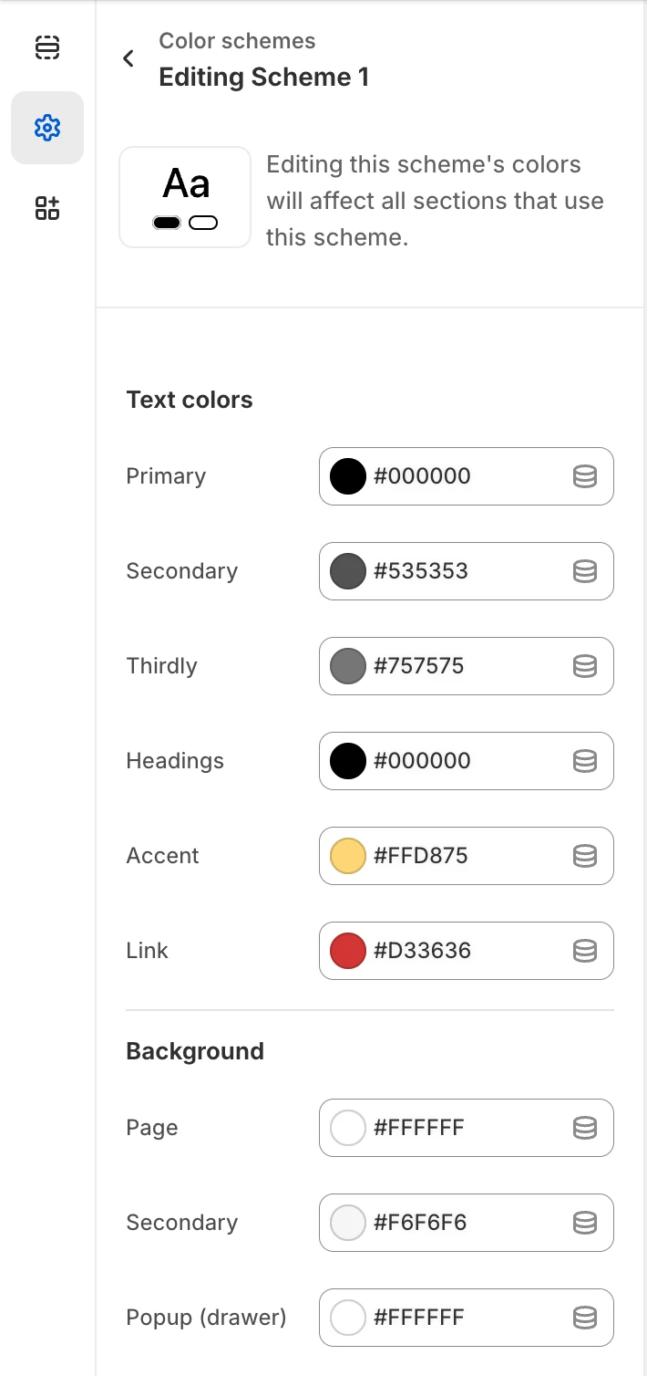 color scheme setting