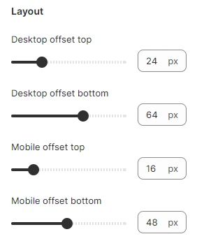 Section settings