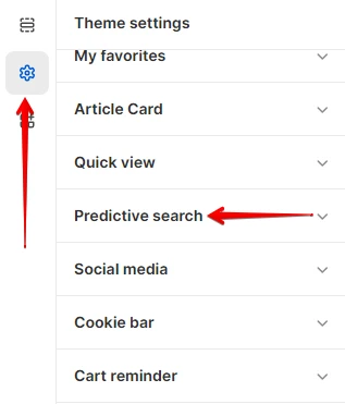 Predictive search settings