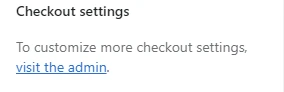 Checkout settings