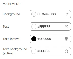 header settings color main-menu