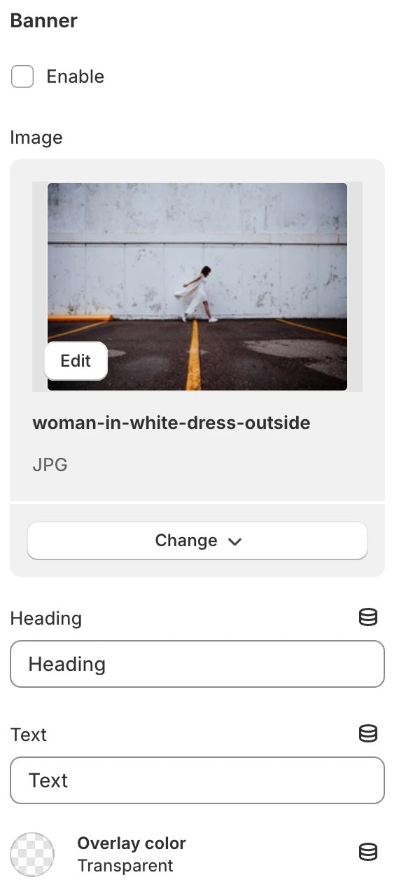 banner settings
