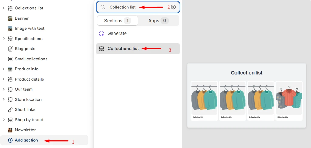 add collection list