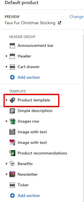 Product template (Adding)