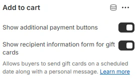 PDP Block Add to Cart settings