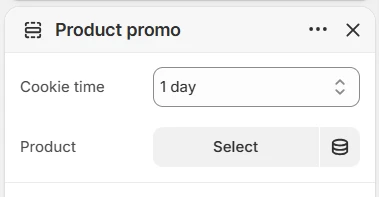 Product promo popup settings