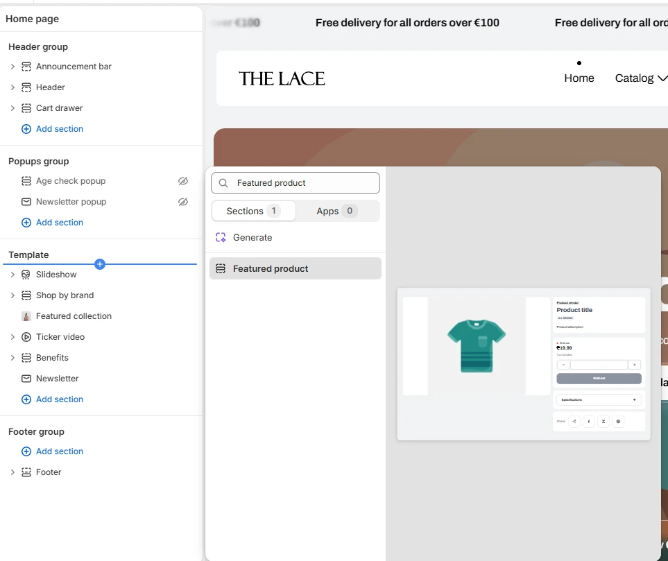 add featured product