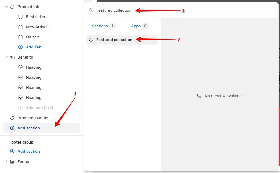 Adding a section