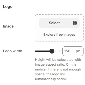 header settings logo