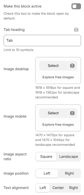 timeline block settings first part