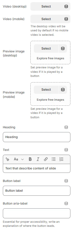 video slide block