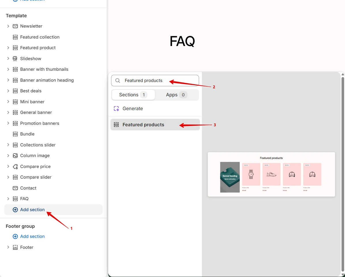 add featured products