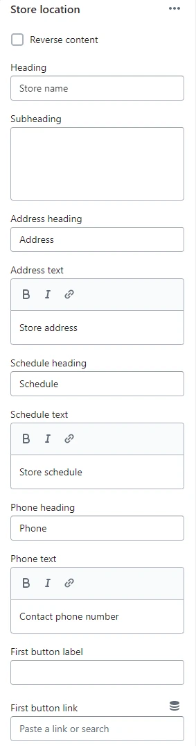 Store location (General 1)