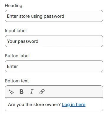 Password header popup