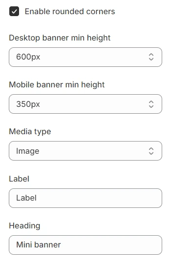 mini banner general