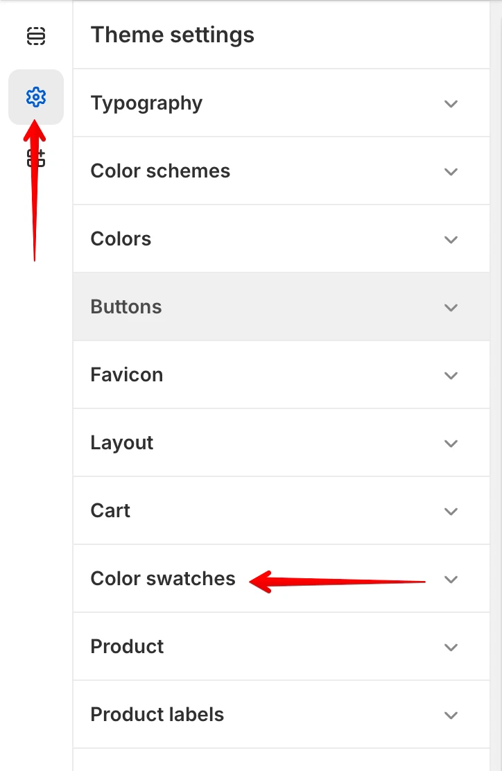 color swatches settings