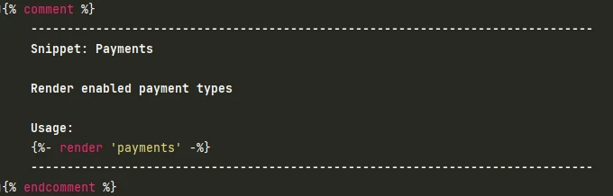 Snippet: payments.liquid