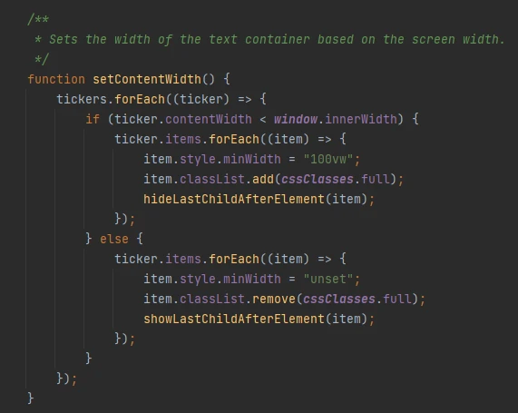 Ticker (For developers)