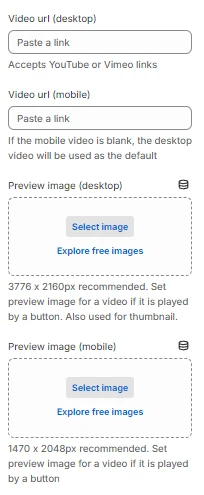Slideshow youtube video general settings