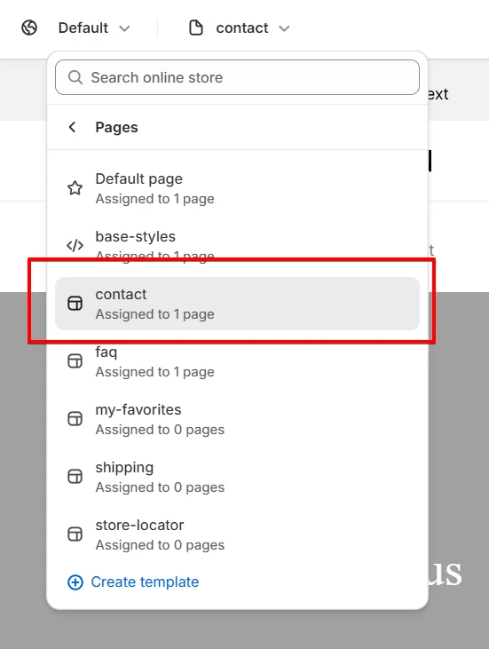 contact page