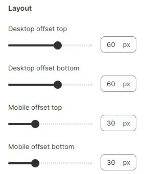 Section settings Layout