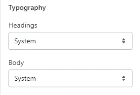 Checkout settings (Typography)
