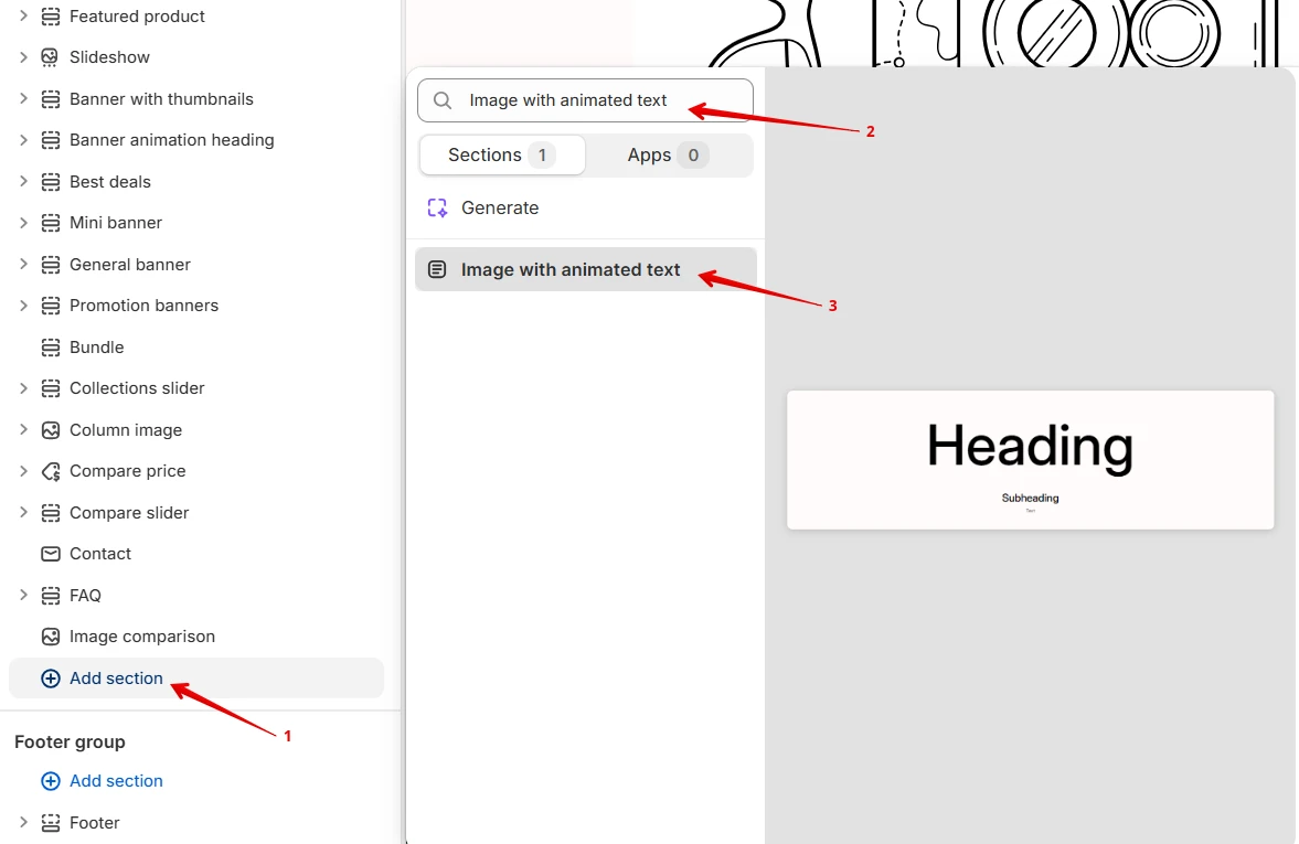 Add Image with animated text