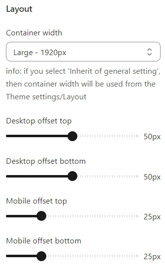 Layout settings