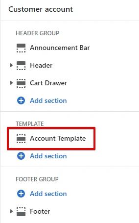 Account template (Adding)