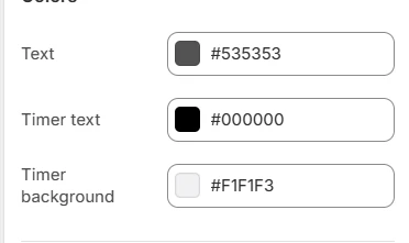sale timer colors