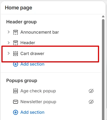 add Cart drawer