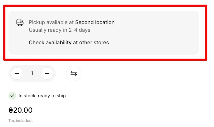 Pickup availability