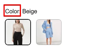 Product combination option name