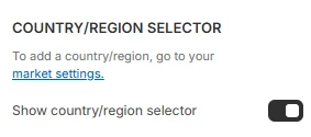 Footer county/region selector