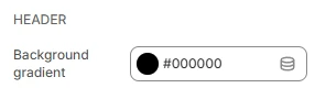 header settings color header