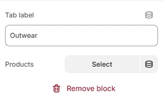 Product tabs block