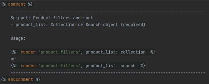 Snippet: product-filters-and-sort.liquid