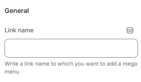 header settings mega menu