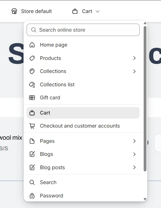 cart page navigation