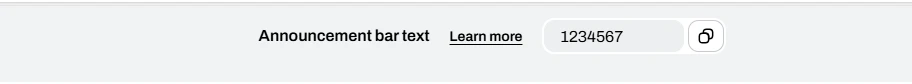 Announcement bar simple text