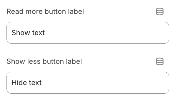 Rich text button settings