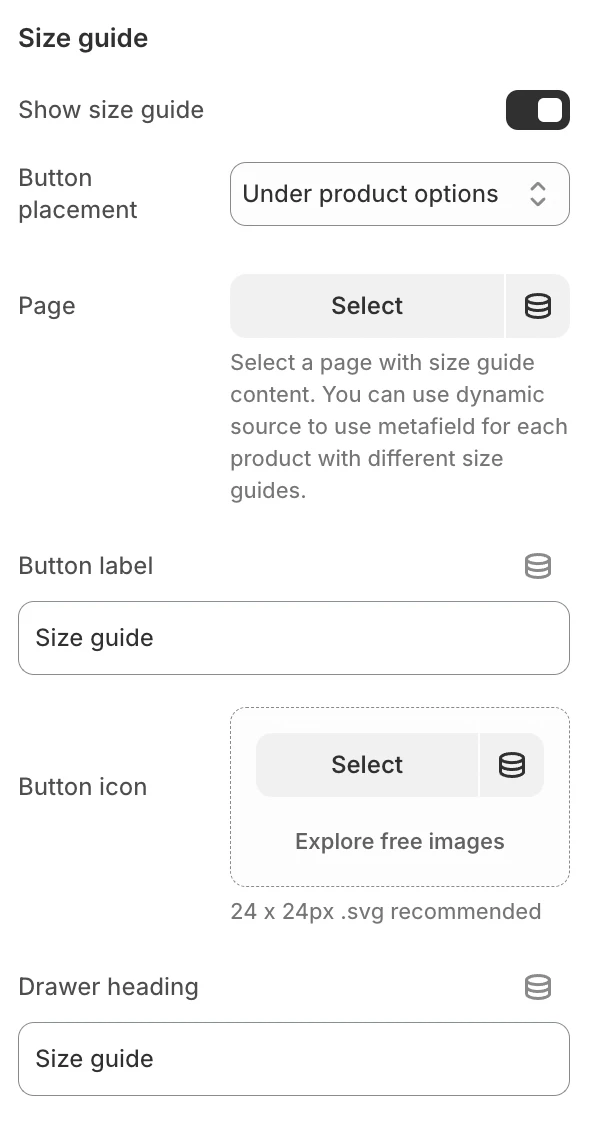 size guide prod