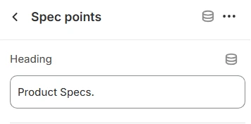 specifications spec poiunts
