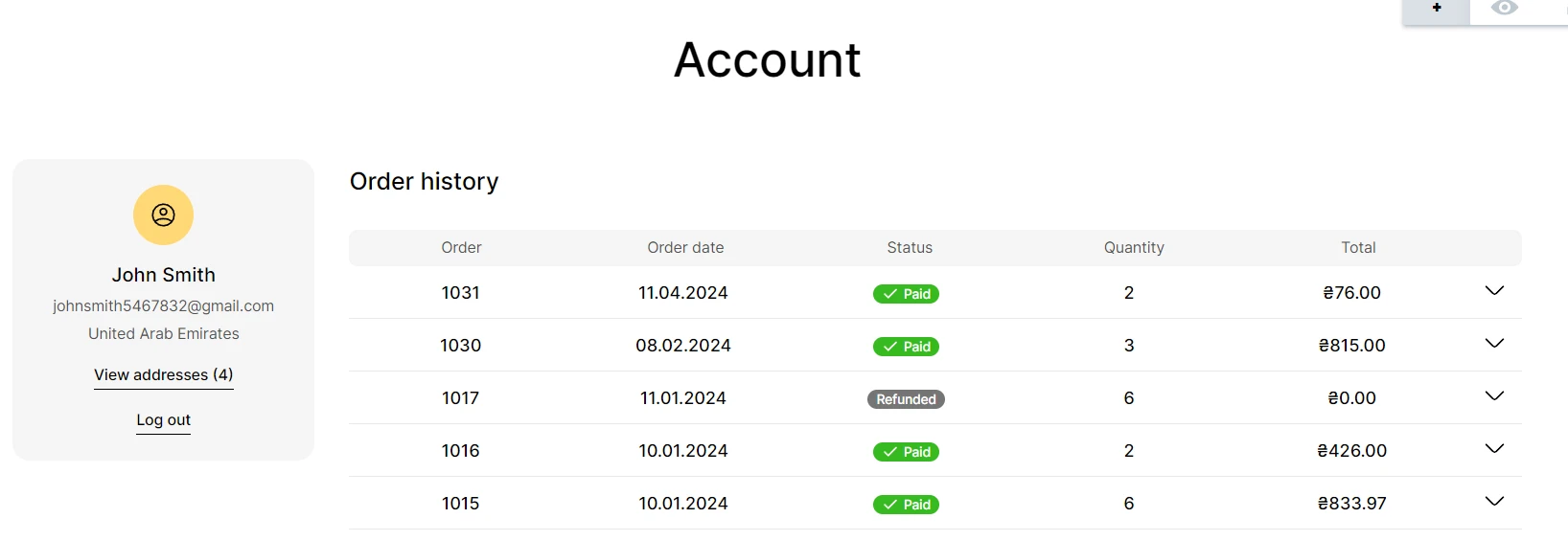 account template