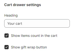 cart drawer settings
