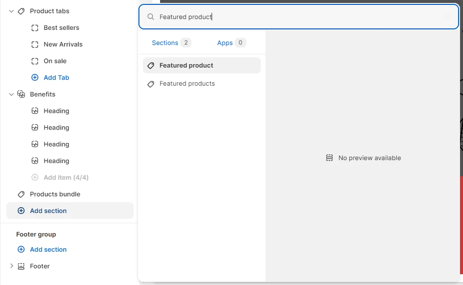Adding a section